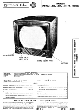 629B Ch= 120120; Emerson Radio & (ID = 2821098) Television