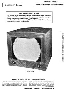 629B Ch= 120120; Emerson Radio & (ID = 2821099) Télévision