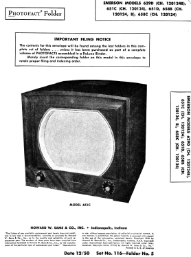 651C Ch= 120124; Emerson Radio & (ID = 2801775) Television