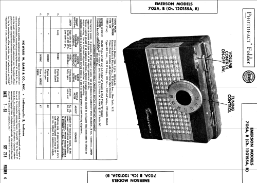 705B Ch= 120155-B; Emerson Radio & (ID = 558470) Radio