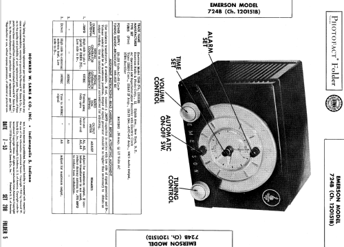 724 Ch= 120151B; Emerson Radio & (ID = 559251) Radio