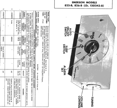 826-B Ch= 120243-B; Emerson Radio & (ID = 302498) Radio