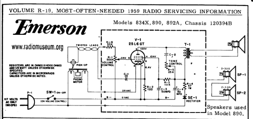 834X Ch= 120394B; Emerson Radio & (ID = 61284) R-Player