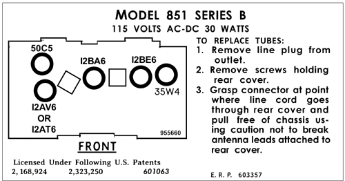 851B Ch= 120327B; Emerson Radio & (ID = 3011185) Radio