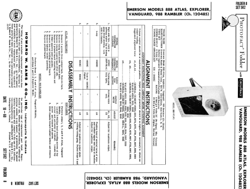 888 'Atlas' Ch=120485 first run Radio Emerson Radio & |Radiomuseum.org