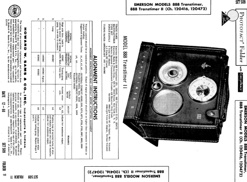 888 Transtimer II Ch= 120472; Emerson Radio & (ID = 516226) Radio