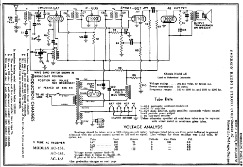 AC-149 Ch= AC; Emerson Radio & (ID = 263537) Radio