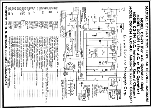 CG-293 Ch= CG; Emerson Radio & (ID = 65181) Radio