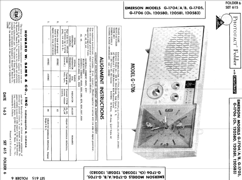 G-1704A Lifetimer I Ch= 120580; Emerson Radio & (ID = 559140) Radio