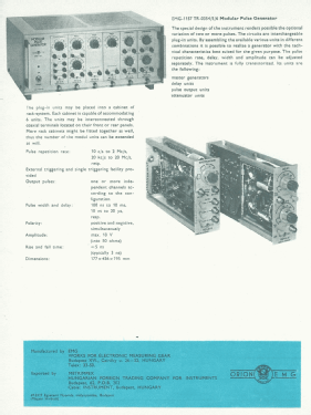 Modular Pulse Generator 1157 / TR-0354/6; EMG, Orion-EMG, (ID = 3077022) Equipment