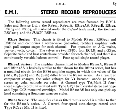 Emisonic RSG101; EMI; Hayes, (ID = 581068) R-Player