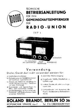 Radio Union 1 ; Emud, Ernst Mästling (ID = 3000800) Radio