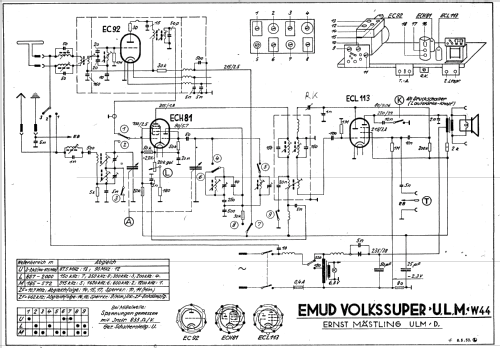 Volks-Super U.L.M 44-W; Emud, Ernst Mästling (ID = 907220) Radio