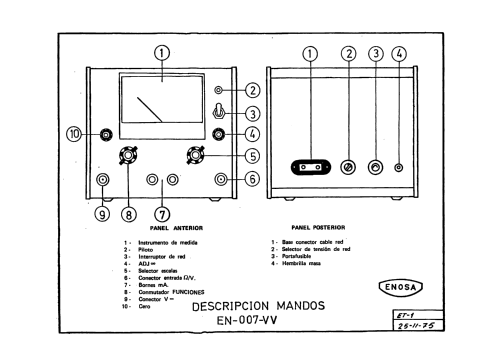 Voltímetro Electrónico EN-007-VV; Enosa, Empresa (ID = 2593180) Equipment