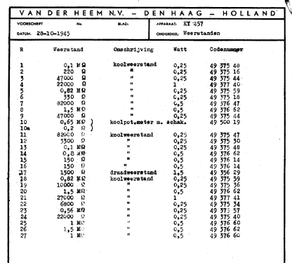 KY-457; Erres, Van der Heem (ID = 774928) Radio