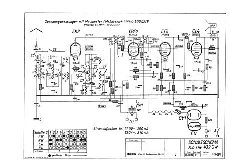 439GW; Eumig, Elektrizitäts (ID = 53391) Radio