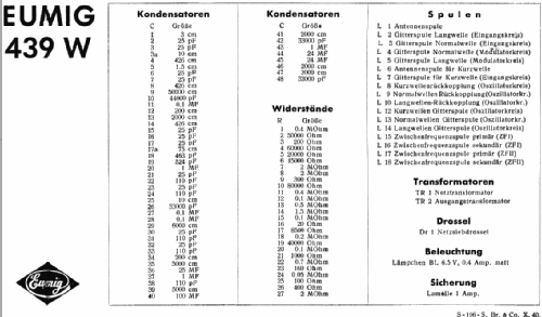 439W; Eumig, Elektrizitäts (ID = 169035) Radio