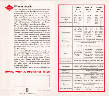 449GWE; Eumig, Elektrizitäts (ID = 2084556) Radio