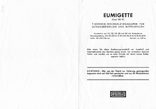 Eumigette 382W ; Eumig, Elektrizitäts (ID = 2399208) Radio