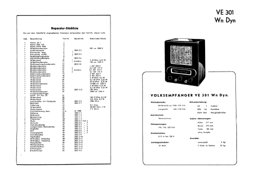 Volksempfänger VE301 Dyn W; Eumig, Elektrizitäts (ID = 3054417) Radio