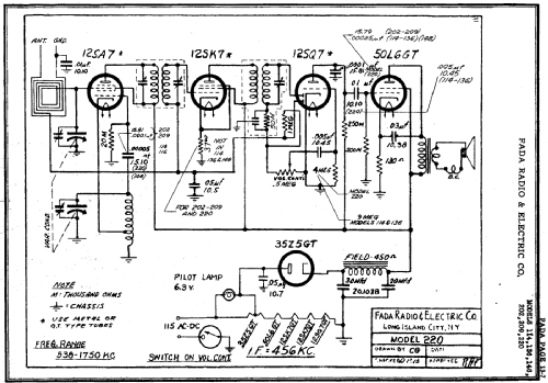 209V ; Fada Radio & (ID = 164030) Radio