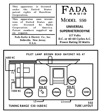 550E ; Fada Radio & (ID = 3064225) Radio