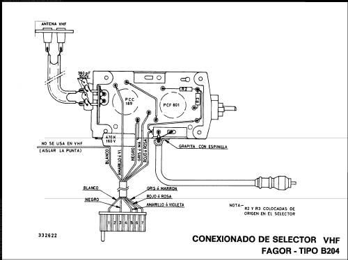 VHF Selector de Canales. Channel Selector. Tuner Rotomatic B204; Fagor Electrónica; (ID = 2225388) mod-past25