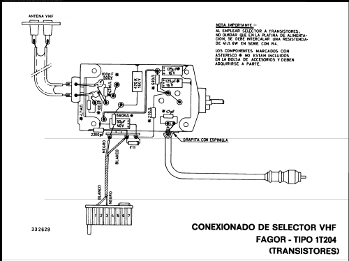 VHF Selector de Canales - Channel Selector / Tuner 1T204; Fagor Electrónica; (ID = 2225398) Adaptor