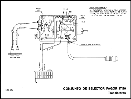 VHF Selector de Canales - Channel Selector / Tuner 1TI-20; Fagor Electrónica; (ID = 2225406) Converter