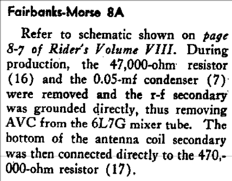 8AT8 Ch= 8A; Fairbanks, Morse & (ID = 1827808) Radio