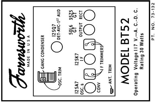 BT-52 ; Farnsworth (ID = 3028989) Radio