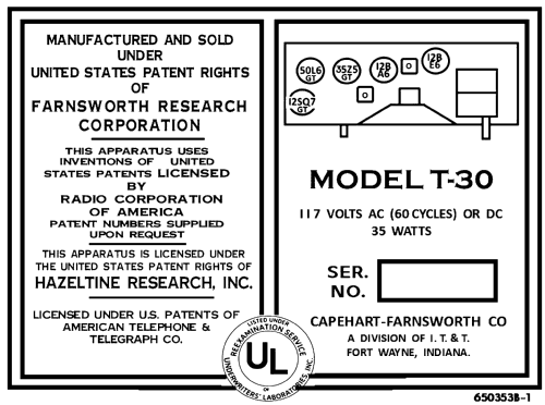 Capehart T-30 Ch= C300; Farnsworth (ID = 3122684) Radio