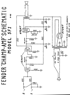 Champ-Amp 5F1; Fender Electric (ID = 3074531) Ampl/Mixer