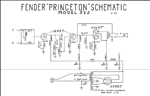 Princeton Ch= 5E2; Fender Electric (ID = 437829) Ampl/Mixer