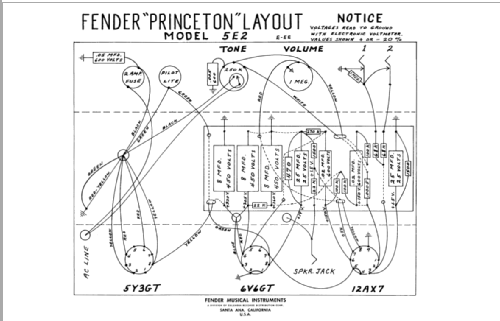 Princeton Ch= 5E2; Fender Electric (ID = 437832) Ampl/Mixer