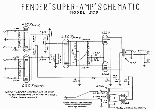 Super 5C4; Fender Electric (ID = 289655) Ampl/Mixer