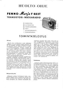 Marja F023T; Fenno, Helsinki - (ID = 2996070) Radio