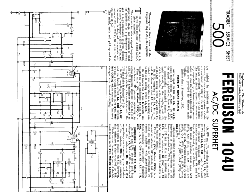 104U; Ferguson Brand, (ID = 1320869) Radio