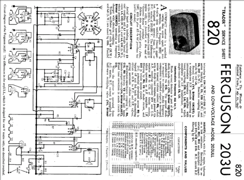 203ULL; Ferguson Brand, (ID = 308151) Radio