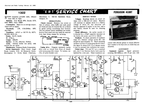 453BT; Ferguson Brand, (ID = 2305531) Radio