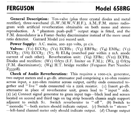 658RG; Ferguson Brand, (ID = 597041) Radio