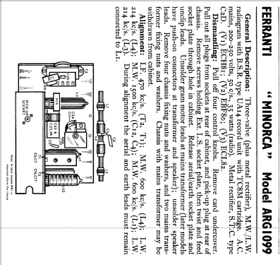 Minorca ARG1099; Ferranti, GB (ID = 765359) Radio
