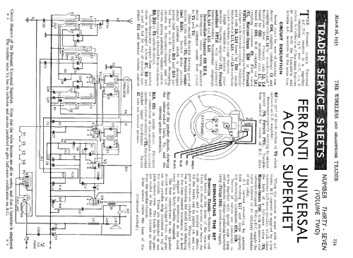 Universal AC/DC Superhet ; Ferranti, GB (ID = 1015635) Radio