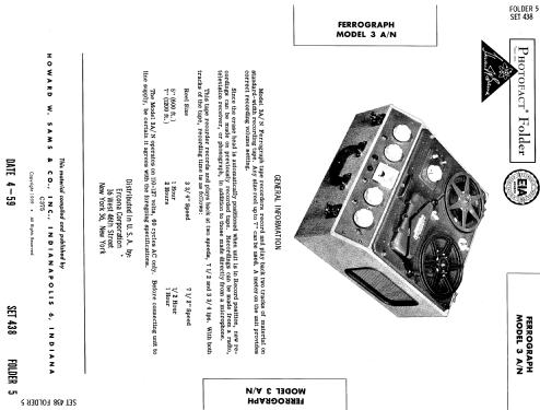 3 A/N ; Ferrograph, British (ID = 634409) Reg-Riprod