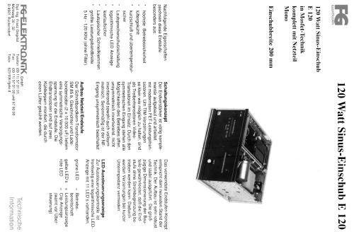120 Watt Sinus-Einschub E 120; FG Elektronik, Franz (ID = 2218811) Ampl/Mixer