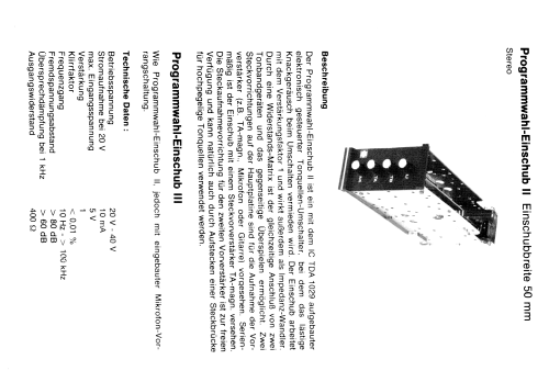 Programmwahl-Einschub II und III ; FG Elektronik, Franz (ID = 2219585) Ampl/Mixer