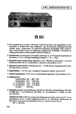 Bus Radio TR 681; Finommechanikai (ID = 3100203) Car Radio