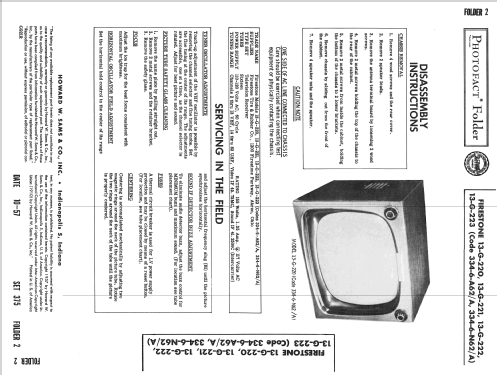 13-G-220 Code 334-6-A62 ; Firestone Tire & (ID = 2453528) Télévision