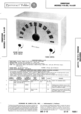 4-A-85 Code 297- 0-3123; Firestone Tire & (ID = 2814597) Radio