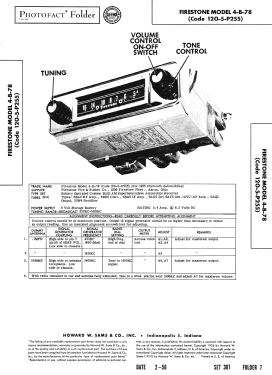 4-B-78 Code 120-5-P255; Firestone Tire & (ID = 2739283) Car Radio